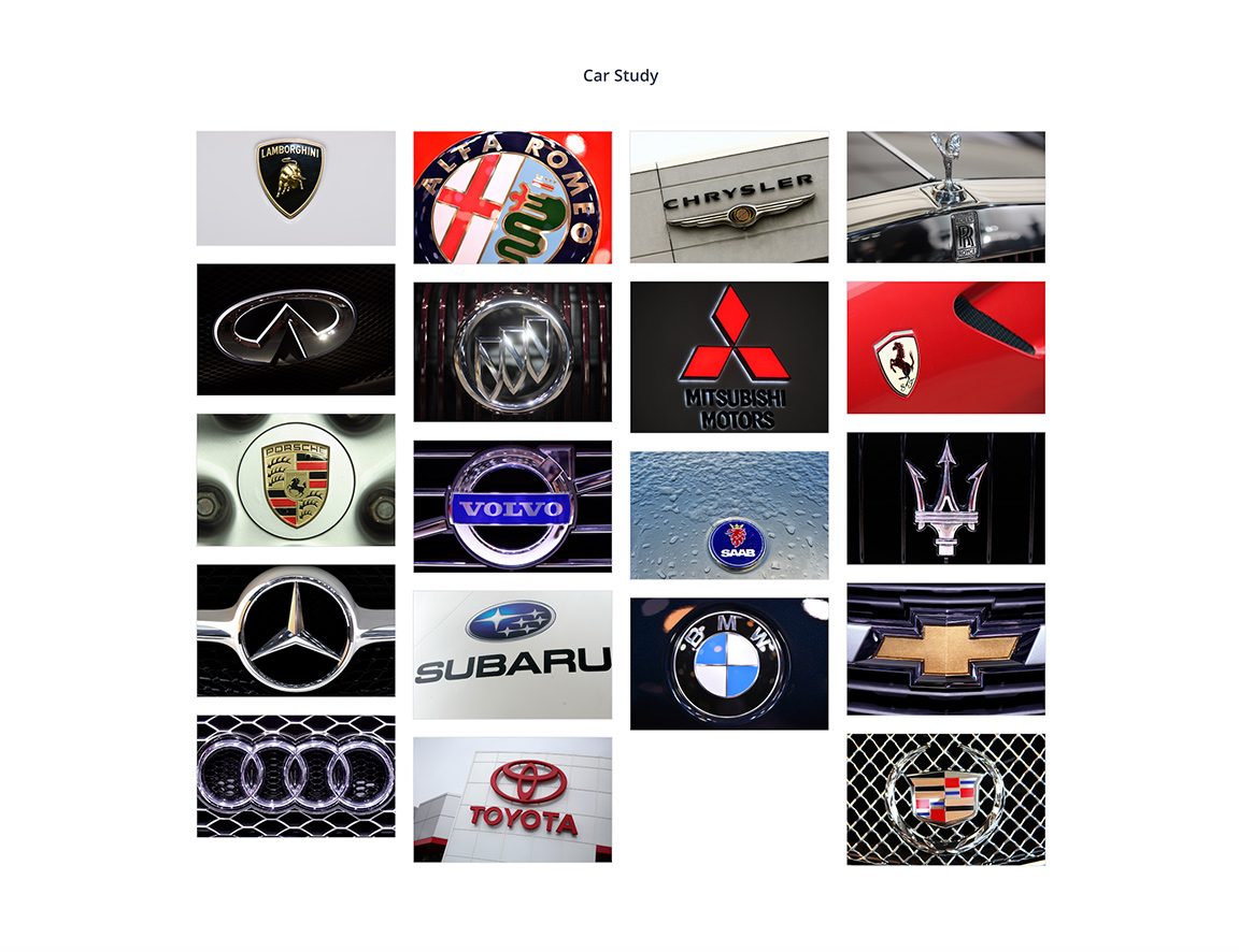 Farnam Hill inspiration board with cars